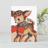 かわいいレトロヴィンテージバレンタイン鹿 シーズンカード (スタンド正面)