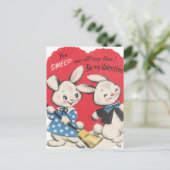 かわいいレトロヴィンテージバレンタイン ポストカード (スタンド正面)