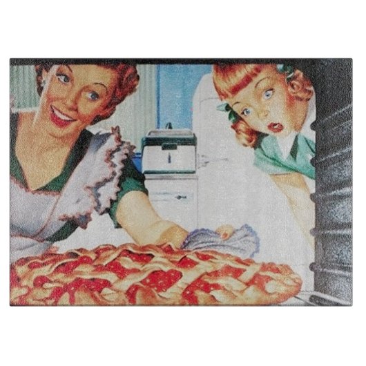 かわいいレトロヴィンテージパイベーキング カッティングボード (正面)