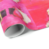 かわいいレトロヴィンテージピンクサンタクロース ラッピングペーパー (ロールコーナー)