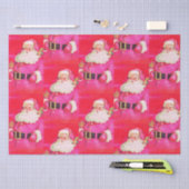 かわいいレトロヴィンテージピンクサンタクロース 薄葉紙 (クラフト)