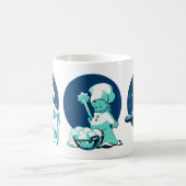 かわいいレトロヴィンテージブルーボーイシェフ調理師ベイカー コーヒーマグカップ (中央)