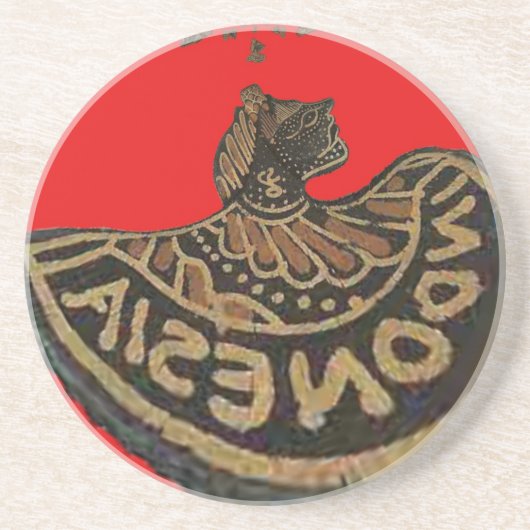 かわいいレトロヴィンテージベクターインドネシアハクナマタタ コースター (正面)