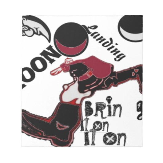 かわいいレトロヴィンテージムーンランディングHoHoへ ノートパッド (正面)