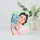 かわいいレトロヴィンテージ任意の目的のキッチンはがき ポストカード (スタンド正面)