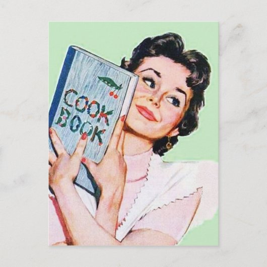 かわいいレトロヴィンテージ任意の目的のキッチンはがき ポストカード (正面)