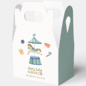 かわいいレトロヴィンテージ回転木馬カーニバルベビーシャワー フェイバーボックス (見開き)