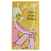 かわいいレトロヴィンテージ姉妹の誕生日 スモールペーパーバッグ (正面)