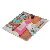 かわいいレトロヴィンテージ料理キッチンレディ タイル (側面)