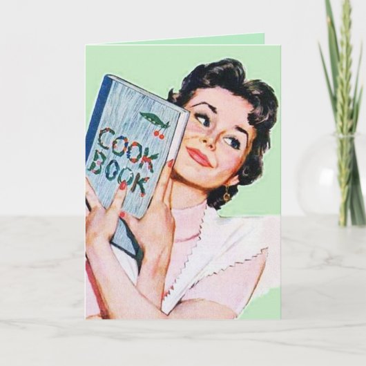かわいいレトロヴィンテージ料理レディーアド気持ち ノートカード (正面)