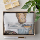 かわいいレトロヴィンテージ料理レディーデクページ 薄葉紙 (ギフト)