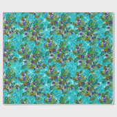 かわいいレトロヴィンテージ離れグリーズホリデーアクア ラッピングペーパー (フラット)