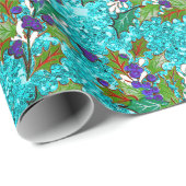 かわいいレトロヴィンテージ離れグリーズホリデーアクア ラッピングペーパー (ロールコーナー)