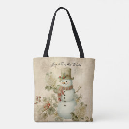かわいいレトロヴィンテージ雪だるま トートバッグ