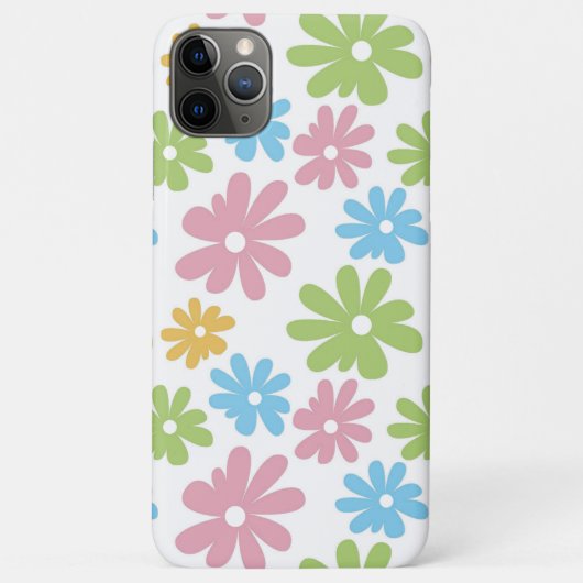 かわいいレトロ夏の色フラワーアートパターン Case-Mate iPhoneケース (裏面)