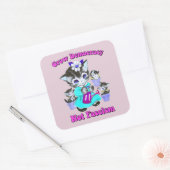 かわいいレトロ子猫 – ファシズムではなく民主主義を育てる スクエアシール (封筒)