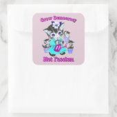 かわいいレトロ子猫 – ファシズムではなく民主主義を育てる スクエアシール (バッグ)