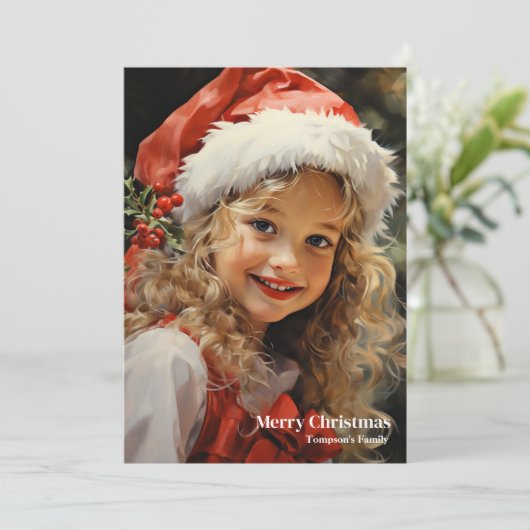 かわいいレトロ小さな女の子フェスティバルの装飾 シーズンカード (スタンド正面)