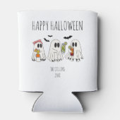 かわいいレトロ幽霊とカクテルハッピーハローウィン 缶クーラー (裏面)