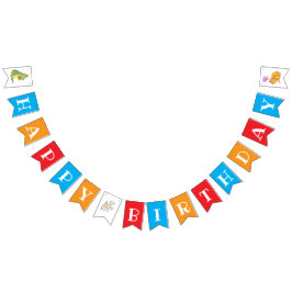 かわいいレトロ恐竜の誕生日パーティーバuntingフラグ バンティングフラッグ