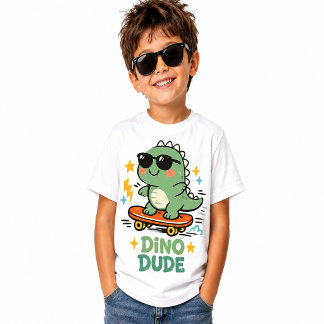 かわいいレトロ恐竜スケーター / ディノデュード スケートボード トドラーTシャツ