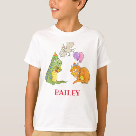 かわいいレトロ恐竜テーマパーティーの子供用 Tシャツ