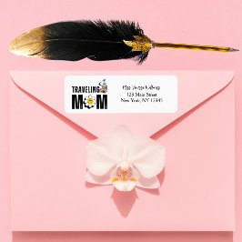 かわいいレトロ旅行ママ花、おもしろい旅行カスタム、 ラベル