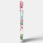 かわいいレトロ水玉模様フローラルパターンバラlブルー Case-Mate iPhoneケース (裏面 / 左)