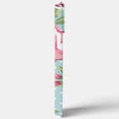 かわいいレトロ水玉模様フローラルパターンバラlブルー Case-Mate iPhoneケース (裏面 / 右)