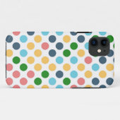 かわいいレトロ水玉模様 |イエローピンクグリーンアクア Case-Mate iPhoneケース (裏面(横))