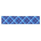 かわいいレトロ海ブループレイドスモールテーブルランナー ショートテーブルランナー (横)