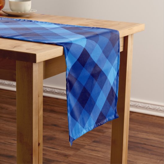 かわいいレトロ海ブループレイドミディアムテーブルランナー ミディアムテーブルランナー (インサイチュ)