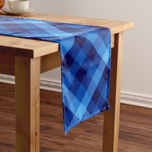 かわいいレトロ海ブループレイドラージテーブルランナー ロングテーブルランナー (インサイチュ)