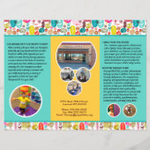 かわいいレトロ漫画フローラデザインフライヤーテンプレート チラシ (裏面)