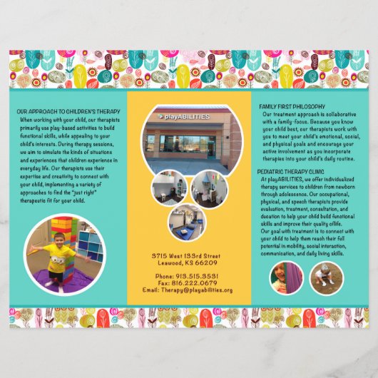 かわいいレトロ漫画フローラデザインフライヤーテンプレート チラシ (裏面)