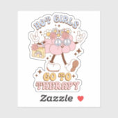 かわいいレトロ熱い女の子セラピービニールシールに行く シール (シート)