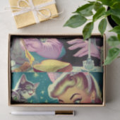 かわいいレトロ猫のピンアップ 薄葉紙 (ギフト)