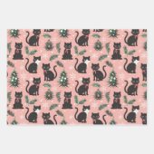 かわいいレトロ猫クリスマス ラッピングペーパーシート (正面2)