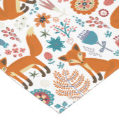 かわいいレトロ花キツネ&鳥柄テーブルクロー ショートテーブルランナー (コーナー)