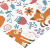 かわいいレトロ花キツネ&鳥柄 テーブルクロス (アングル)