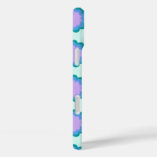 かわいいレトロ花柄ミントとパープル Case-Mate iPhoneケース (裏面 / 右)