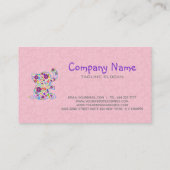 かわいいレトロ花漫画スタイルゾウ 名刺 (裏面)