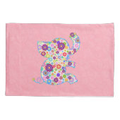 かわいいレトロ花漫画スタイルゾウ 枕カバー (裏面)