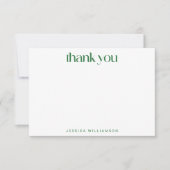 かわいいレトロ花緑ピンク色の赤カスタムちゃんシャワー サンキューカード (正面)