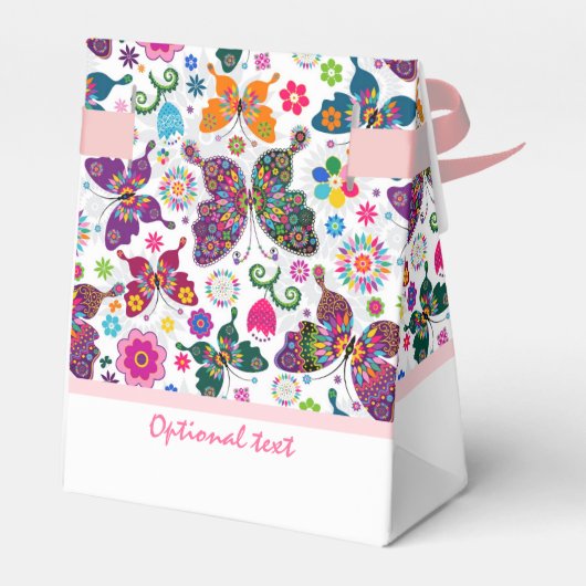 かわいいレトロ蝶と花のパターン フェイバーボックス (裏面サイド)