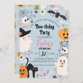 かわいいレトロ誕生日ハローウィンパーティ 招待状 (正面/裏面)