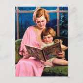 かわいいレトロ読ヴィンテージの女性 ポストカード (正面)