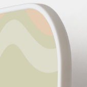 かわいいレトロ赤面ピンクモノグラムのイニシャル ピックルボールラケット (左詳細)