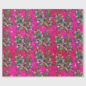 かわいいレトロ離れヴィンテージ休暇ホットピンク ラッピングペーパー (フラット)