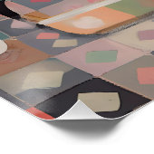 かわいいレトロ黒猫たちバスルーム:ピンクブルー ポスター (コーナー)